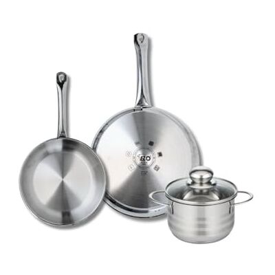 FACKELMANN ELO 9875450 3-delat köksredskap, set med 2 stekpannor 24 och 28 cm och 1 stekpanna 16 cm Elo Profi Brilliant, rostfritt stål, induktion FACKELMANN ELO 9875450 3-delat köksredskap, set med 2 stekpannor 24 och 28 cm och 1 stekpanna 16 cm Elo Profi Brilliant, rostfritt stål, induktion