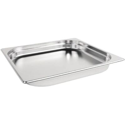Vogue K810 2/3 gastronomipanna, rostfritt stål, 3,5 l/40 mm djup matbehållare, silverfärgad Vogue K810 2/3 gastronomipanna, rostfritt stål, 3,5 l/40 mm djup matbehållare, silverfärgad