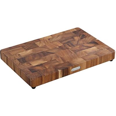 Zassenhaus Hackblock av hållbart akaciatträ i mörkbrun, mått: 45 cm x 30 cm x 4,5 cm, 055481 Zassenhaus Hackblock av hållbart akaciatträ i mörkbrun, mått: 45 cm x 30 cm x 4,5 cm, 055481