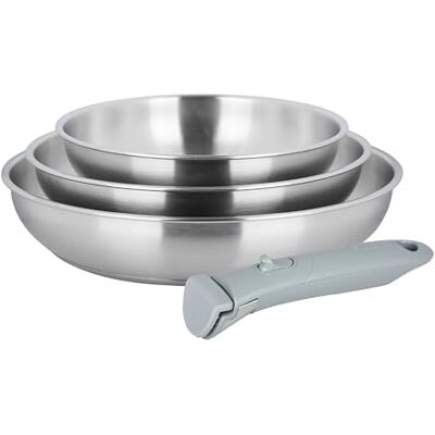 Sitram 716942 set med 3 stekpannor i rostfritt stål ARPEGE Ø 20,24,28 cm utomhus spegel kök hälsosamt eftersom det inte finns någon skadlig non-stick-beläggning avtagbart handtag alla spisar Sitram 716942 set med 3 stekpannor i rostfritt stål ARPEGE Ø 20,24,28 cm utomhus spegel kök hälsosamt eftersom det inte finns någon skadlig non-stick-beläggning avtagbart handtag alla spisar