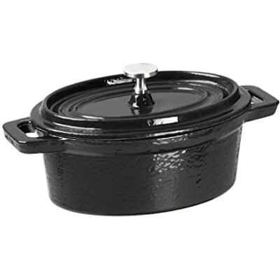Vogue Gjutjärn oval mini kruka 49 x 94 x 155 mm 315 ml kastrull kastrull köksredskap Vogue Gjutjärn oval mini kruka 49 x 94 x 155 mm 315 ml kastrull kastrull köksredskap