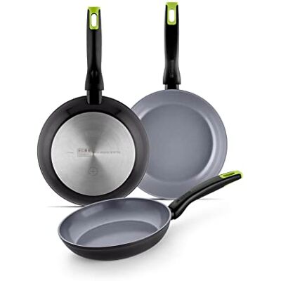 Monix Eco Nature - Set med 3 Stekpannor - Köksutrustning Monix Eco Nature - Set med 3 Stekpannor - Köksutrustning