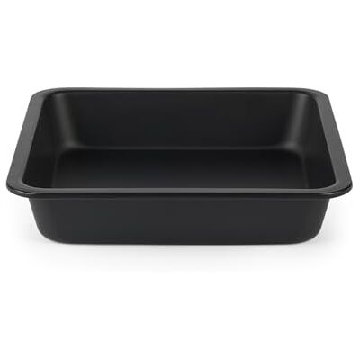 Salter Bakes fyrkantig kakburk – 23 cm non-stick brownie bakning och stekpanna, djup kakform, ugnssäker upp till 220 °C, PFOA-fri, bakredskap för brownies/födelsedag/bröllopstårtor, svart Salter Bakes fyrkantig kakburk – 23 cm non-stick brownie bakning och stekpanna, djup kakform, ugnssäker upp till 220 °C, PFOA-fri, bakredskap för brownies/födelsedag/bröllopstårtor, svart
