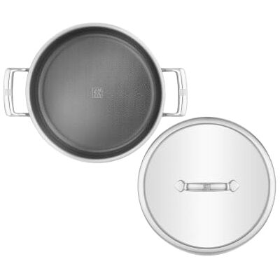 ZWILLING Peak Serveringspanna 26 cm, 2 handtag, rostfritt stål, non-stick vaxkakebeläggning, särskilt reptålig, glaslock, lämplig för alla spisar, lämplig för induktion, silver/svart ZWILLING Peak Serveringspanna 26 cm, 2 handtag, rostfritt stål, non-stick vaxkakebeläggning, särskilt reptålig, glaslock, lämplig för alla spisar, lämplig för induktion, silver/svart