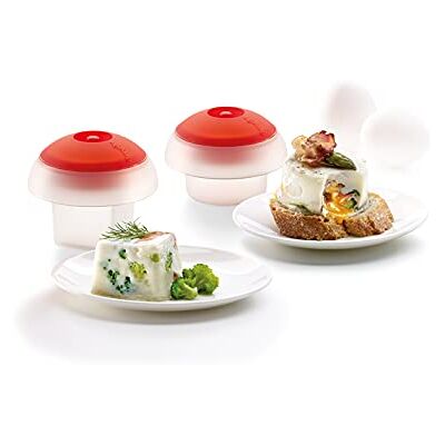 Lékué OVOS, 2-delat set (kupa + cylinder), vit, silikon, transparent, centimeter Lékué OVOS, 2-delat set (kupa + cylinder), vit, silikon, transparent, centimeter