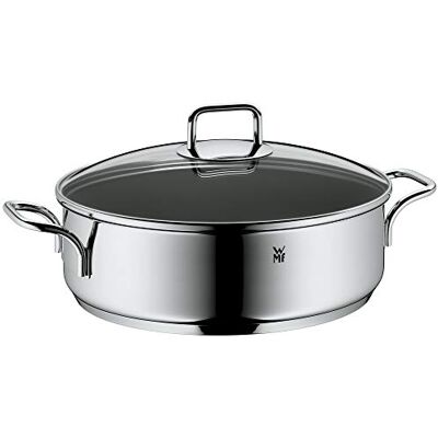 WMF 761306991 Induktionsstekpanna, Rostfritt Stål, 28 cm Cromargan rostfritt stål, non-stick-belagd och ugnssäker, robust panna för gryning, stekning och mångsidig matlagning WMF 761306991 Induktionsstekpanna, Rostfritt Stål, 28 cm Cromargan rostfritt stål, non-stick-belagd och ugnssäker, robust panna för gryning, stekning och mångsidig matlagning