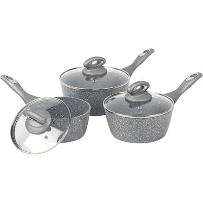Salter marmorsten 3-delat kastrullset – 16 cm, 18 cm, 20 cm stekpannor, non-stick härdat glaslock, PFOA-fri beläggning, korrosionsbeständig smidd aluminium, lämplig för alla hällar, diskmaskinssäker Salter marmorsten 3-delat kastrullset – 16 cm, 18 cm, 20 cm stekpannor, non-stick härdat glaslock, PFOA-fri beläggning, korrosionsbeständig smidd aluminium, lämplig för alla hällar, diskmaskinssäker
