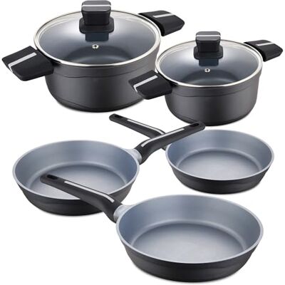 San Ignacio SET SARTEN 20/24/28 + CAEROLA 20/24 GREY BISTRO San Ignacio SET SARTEN 20/24/28 + CAEROLA 20/24 GREY BISTRO