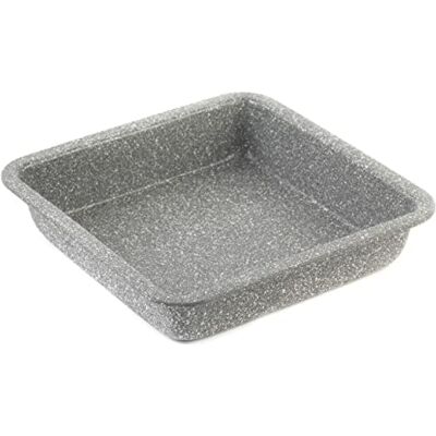 Salter BW02780 Fyrkantig kakform – 23 cm Brownie-bakform, lätt att rengöra non-stick-beläggning, kolstål ugnsplåt, PFOA-fri bakplåt, för kakor, lasagne, marmor lestone, grå Salter BW02780 Fyrkantig kakform – 23 cm Brownie-bakform, lätt att rengöra non-stick-beläggning, kolstål ugnsplåt, PFOA-fri bakplåt, för kakor, lasagne, marmor lestone, grå