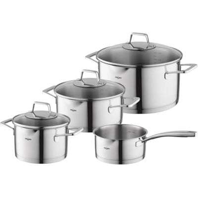 Florina LUMIO Set med 7 högkvalitativa rostfria kastruller I Kastruller med lock och stekpanna med handtag I Mätbägare, hällpip I Diskmaskinssäker Perfekt för induktions-, gas- och elspisar Florina LUMIO Set med 7 högkvalitativa rostfria kastruller I Kastruller med lock och stekpanna med handtag I Mätbägare, hällpip I Diskmaskinssäker Perfekt för induktions-, gas- och elspisar