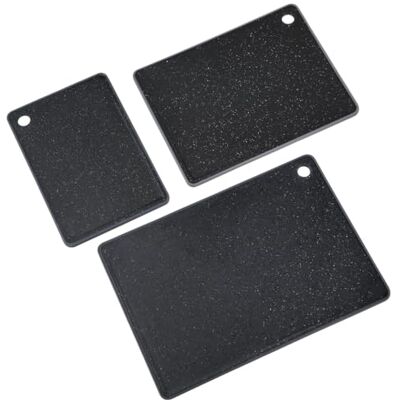 Kesper Uppsättning av 3 skärbrädor, material: Plast PP, mått: 36 x 26 x 0,9 cm, färg: svart, grå 30940 Kesper Uppsättning av 3 skärbrädor, material: Plast PP, mått: 36 x 26 x 0,9 cm, färg: svart, grå 30940