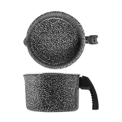 Home Hem Bollilatte Stone 1 handtag, Non-Stick, Induktionsbredd, 14cm, Svart och Vit Home Hem Bollilatte Stone 1 handtag, Non-Stick, Induktionsbredd, 14cm, Svart och Vit