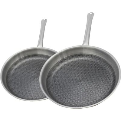ELO 9349750 Set med 2 stekpannor 24 och 28 cm 18-10 rostfritt stål, PFAS-fria, induktionskompatibla, Mineral Non-stick-beläggning, PFAS-fri, 18-10 rostfritt stål, aluminiumgrå, 24 och 28 cm ELO 9349750 Set med 2 stekpannor 24 och 28 cm 18-10 rostfritt stål, PFAS-fria, induktionskompatibla, Mineral Non-stick-beläggning, PFAS-fri, 18-10 rostfritt stål, aluminiumgrå, 24 och 28 cm