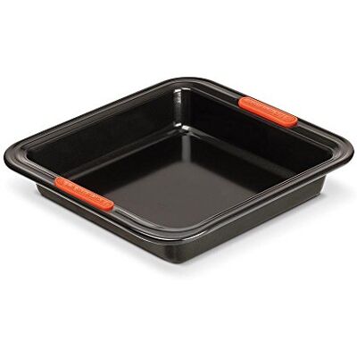 Le Creuset Non-stick bakform, kvadratisk, 23 x 23 x 5 cm, surdegbeständig, tillverkad av kolstål, antracit/orange Le Creuset Non-stick bakform, kvadratisk, 23 x 23 x 5 cm, surdegbeständig, tillverkad av kolstål, antracit/orange