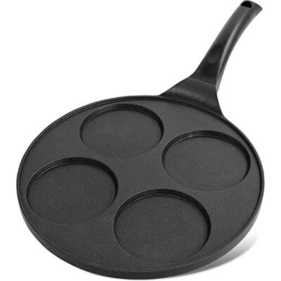 Joeji'S Joejis 4-håls Pannkakspanna - Non Stick Lättvikt Gjutjärn Aluminium Joeji'S Joejis 4-håls Pannkakspanna - Non Stick Lättvikt Gjutjärn Aluminium