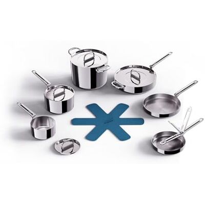 Joseph Joseph Space Steel kokset 6 delar rostfritt stål vikbara handtag, induktion, stapelbar, platsbesparande Joseph Joseph Space Steel kokset 6 delar rostfritt stål vikbara handtag, induktion, stapelbar, platsbesparande