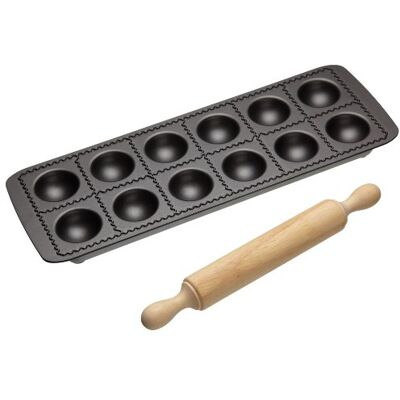 KitchenCraft World of Flavours Ravioliform, Kolstål, Non-Stick, Svart, ICRAVTRAY KitchenCraft World of Flavours Ravioliform, Kolstål, Non-Stick, Svart, ICRAVTRAY