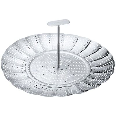 Westmark Stor ångkokningsinsats – Den justerbara insatsen är perfekt för ångkokning i kastruller med en diameter på 18–28 cm, diskmaskinssäker – rostfritt stål och silikon Westmark Stor ångkokningsinsats – Den justerbara insatsen är perfekt för ångkokning i kastruller med en diameter på 18–28 cm, diskmaskinssäker – rostfritt stål och silikon