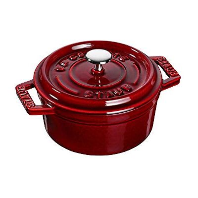 STAUB Mini Cocotte, rund med lock 10 cm, 0,25 l, lämplig för induktion, med matt svart emaljering inuti grytan, grenadin röd STAUB Mini Cocotte, rund med lock 10 cm, 0,25 l, lämplig för induktion, med matt svart emaljering inuti grytan, grenadin röd