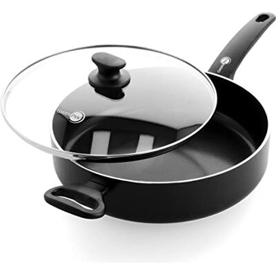 GreenPan stekpanna, non-stick keramisk köksredskap, alla hällar + induktion, ugn- och diskmaskinsäker Ø 28 cm, svart GreenPan stekpanna, non-stick keramisk köksredskap, alla hällar + induktion, ugn- och diskmaskinsäker Ø 28 cm, svart