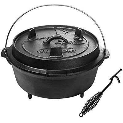 Overmont Dutch Oven-L - Högkvalitativ gjutjärnsgryta för camping Overmont Dutch Oven-L - Högkvalitativ gjutjärnsgryta för camping