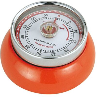 Zassenhaus Kökstimer, magnetisk, retro, klassisk, mekanisk, matlagningstimer (orange), 7 cm Zassenhaus Kökstimer, magnetisk, retro, klassisk, mekanisk, matlagningstimer (orange), 7 cm