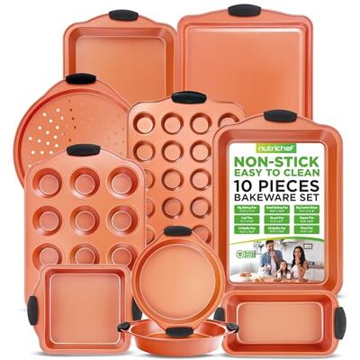 Nutrichef Chef 10-delars Bakset - Non-stick Kolfiberstål Nutrichef Chef 10-delars Bakset - Non-stick Kolfiberstål