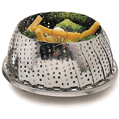 KitchenCraft Matångkorg för kastruller med hopfällbar design, rostfritt stål, silver, 28 cm KitchenCraft Matångkorg för kastruller med hopfällbar design, rostfritt stål, silver, 28 cm