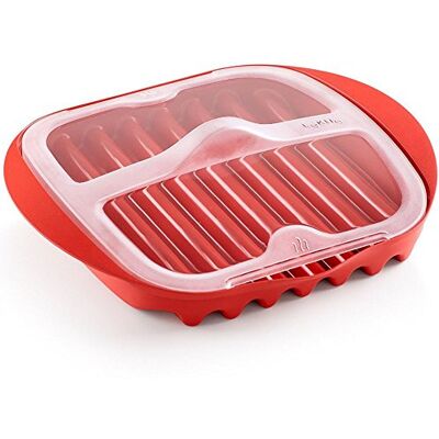 Lékué Microwave Bacon cooker, röd, 28,2 x 6 x 24,9 cm Lékué Microwave Bacon cooker, röd, 28,2 x 6 x 24,9 cm