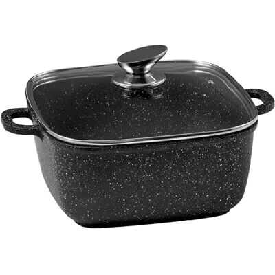 Pradel Excellence , Premium gjuten fyrkantig gjutjärnsgryta, glaslock, stenliknande non-stick-beläggning, avtagbara handtag, kompatibla med alla brännare, induktion, ugn, diskmaskin, 24 x 24 cm, svart Pradel Excellence , Premium gjuten fyrkantig gjutjärnsgryta, glaslock, stenliknande non-stick-beläggning, avtagbara handtag, kompatibla med alla brännare, induktion, ugn, diskmaskin, 24 x 24 cm, svart