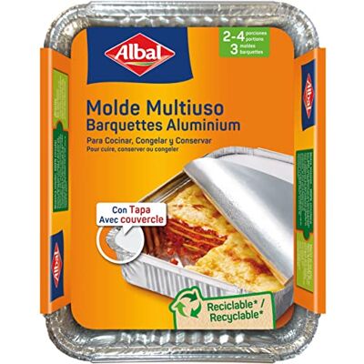ALBAL - 3x Aluminum Mold Set - 22x17 cm - Metalliserad - Mold Set ALBAL - 3x Aluminum Mold Set - 22x17 cm - Metalliserad - Mold Set