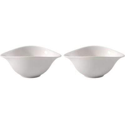 Villeroy & Boch Ovid Vapiano salladsskål-set, två delar Servis, premium porslin, diskmaskin- och mikrovågsugnssäker, vit Villeroy & Boch Ovid Vapiano salladsskål-set, två delar Servis, premium porslin, diskmaskin- och mikrovågsugnssäker, vit