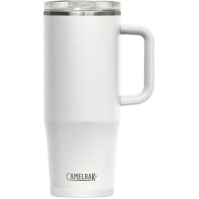 Camelbak Thrive läckagesäker 32 dl mugg, isolerad rostfritt stål för resor, kaffe, te, varma drycker spillsäker mugghållare kompatibel, vit Camelbak Thrive läckagesäker 32 dl mugg, isolerad rostfritt stål för resor, kaffe, te, varma drycker spillsäker mugghållare kompatibel, vit