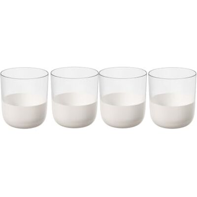Villeroy & Boch Manufacture Rock blanc Whiskyglast Set, 4 delar. Glasuppsättning för whiskey och cocktails, 250 ml, Kristallglas, Matt vit skifferoptik Villeroy & Boch Manufacture Rock blanc Whiskyglast Set, 4 delar. Glasuppsättning för whiskey och cocktails, 250 ml, Kristallglas, Matt vit skifferoptik