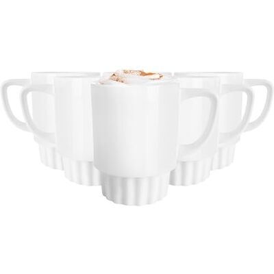 Glasmark KROSNO 1992 kaffemugg keramiska muggar – set om 6 500 ml – klassiska kaffekoppar med handtag för kontor och hem – diskmaskinssäkra muggar för varma drycker – Zoya vit Glasmark KROSNO 1992 kaffemugg keramiska muggar – set om 6 500 ml – klassiska kaffekoppar med handtag för kontor och hem – diskmaskinssäkra muggar för varma drycker – Zoya vit