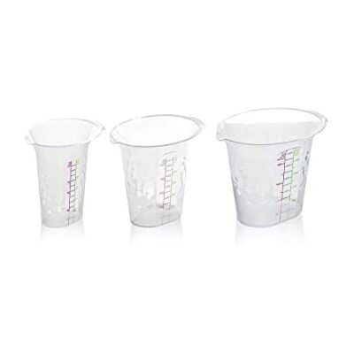 Essential Foods -Ett set med tre universella mätkoppar med kapacitet 0,25 + 0,5 + 1 L, perfekt som kökshjälp och baktillbehör – BPA-fri plast PP Essential Foods -Ett set med tre universella mätkoppar med kapacitet 0,25 + 0,5 + 1 L, perfekt som kökshjälp och baktillbehör – BPA-fri plast PP