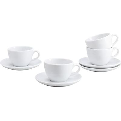 Creatable , 24988, serie Biströd vit, 8-delat porslinsset för 4 personer, kaffekoppar set av porslin, diskmaskins- och mikrovågsugnssäker, tillverkad i Europa Creatable , 24988, serie Biströd vit, 8-delat porslinsset för 4 personer, kaffekoppar set av porslin, diskmaskins- och mikrovågsugnssäker, tillverkad i Europa
