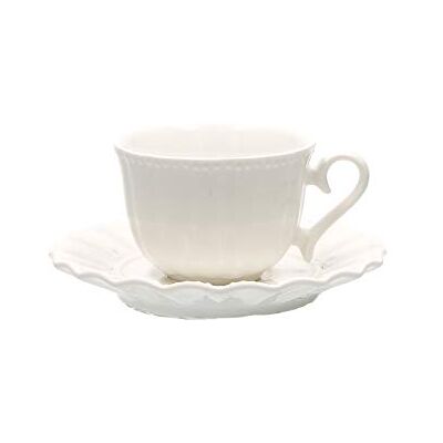 La Porcellana Bianca - 6 Kaffekoppar & Underlägg - Elegant Porcelanset La Porcellana Bianca - 6 Kaffekoppar & Underlägg - Elegant Porcelanset