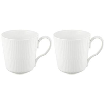 Royal Copenhagen White Fluted Mega kopp set med 2 delar med porslinshandtag i vitt 28 cl, 1017377 Royal Copenhagen White Fluted Mega kopp set med 2 delar med porslinshandtag i vitt 28 cl, 1017377