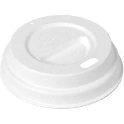 Garcia de Pou 50 stycken – lock för kaffemuggar 120 ml 'Bionic' Ø 6,2 cm, vit bagasse Garcia de Pou 50 stycken – lock för kaffemuggar 120 ml 'Bionic' Ø 6,2 cm, vit bagasse