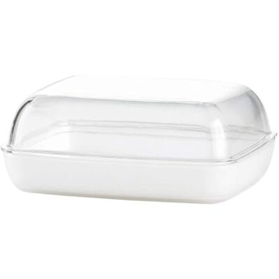 EMSA 505261 smörburk, plast, 13,5 x 10 x 6 cm, transparent/vit, Vienna EMSA 505261 smörburk, plast, 13,5 x 10 x 6 cm, transparent/vit, Vienna