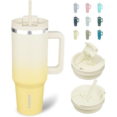 BJPKPK 4 oz tumlare med handtag isolerade glas med lock och sugrör rostfritt stål termisk kopp, citron BJPKPK 4 oz tumlare med handtag isolerade glas med lock och sugrör rostfritt stål termisk kopp, citron