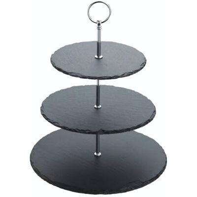 Artesa Artesà 3-våningars tårtafat i skiffer, serveringsset, tårtafat, serveringsfat i skiffer, displayfat för afternoon tea, 28,5 x 34,5 cm, presentförpackad Artesa Artesà 3-våningars tårtafat i skiffer, serveringsset, tårtafat, serveringsfat i skiffer, displayfat för afternoon tea, 28,5 x 34,5 cm, presentförpackad