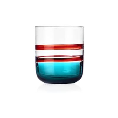 Ichendorf Milano Tumbler, Bordeaux och Turkos, Gesti Collection, 35 cl, munblåst glas, handgjort Ichendorf Milano Tumbler, Bordeaux och Turkos, Gesti Collection, 35 cl, munblåst glas, handgjort