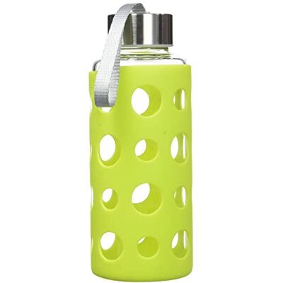 IBILI Lake glasflaska, borosilikat, återanvändbar, stötskydd, 400 ml, grön IBILI Lake glasflaska, borosilikat, återanvändbar, stötskydd, 400 ml, grön
