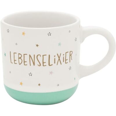 GRUSS & CO Espressokopp motiv livsljuxir Minimugg av stengods, 10 cl, muggar med presentbanderoll Present till vänner, födelsedag 74654 GRUSS & CO Espressokopp motiv livsljuxir Minimugg av stengods, 10 cl, muggar med presentbanderoll Present till vänner, födelsedag 74654