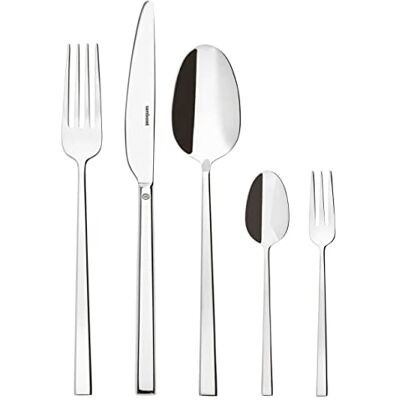 Sambonet 52562-N2 kjol rostfritt stål – monoblock bordsbestick i 18/10 rostfritt stål, för 12 personer, 60 delar: 12 gafflar, 12 skedar, 12 knivar, 12 teskedar, 12 kakgafflar Sambonet 52562-N2 kjol rostfritt stål – monoblock bordsbestick i 18/10 rostfritt stål, för 12 personer, 60 delar: 12 gafflar, 12 skedar, 12 knivar, 12 teskedar, 12 kakgafflar
