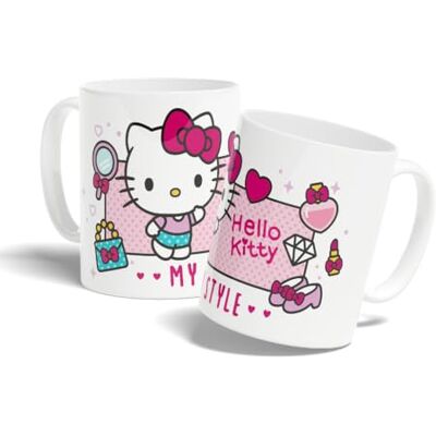 Konix Hello Kitty Mug Keramisk mugg 320 ml med min stil vit Konix Hello Kitty Mug Keramisk mugg 320 ml med min stil vit