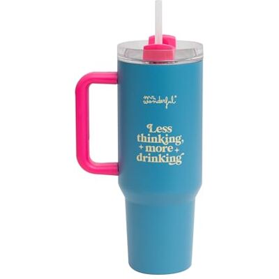 Mr. Wonderful Mr.Wonderful 1,2 liter termisk take-away-mugg Less thinking, more drinking tillverkad av rostfritt stål håller värmen och kylan Mr. Wonderful Mr.Wonderful 1,2 liter termisk take-away-mugg Less thinking, more drinking tillverkad av rostfritt stål håller värmen och kylan