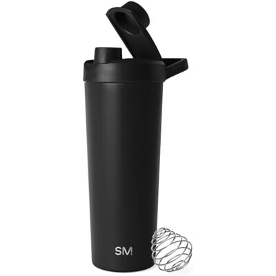 Simple Modern Shaker-flaska i rostfritt stål med boll 24 oz metallisolerad kopp för proteinblandningar, shakes och före träning rally Collection Midnattssvart Simple Modern Shaker-flaska i rostfritt stål med boll 24 oz metallisolerad kopp för proteinblandningar, shakes och före träning rally Collection Midnattssvart